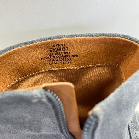 Lucky Brand Women's Kazey Square Toe Bootie in Gray Suede Block Heel - Picture 9 of 16